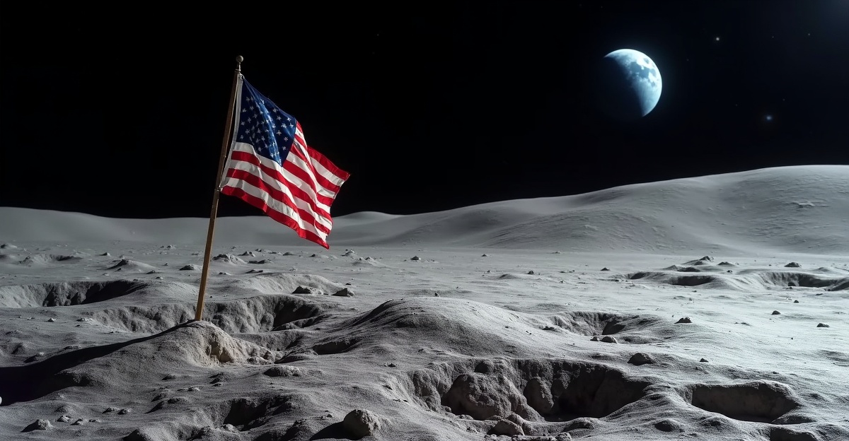 Why the American flag waves without wind on the Moon